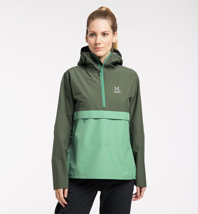 Haglöfs Womens Spira Waterproof Jacket Dark Green New Zealand 84123DCJS